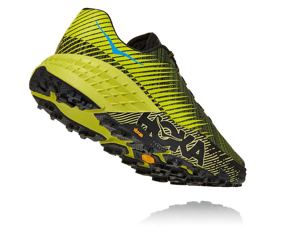 Hoka Australia One One Evo Speedgoat - Mens Trail Shoes Black/Green - QJREC-1489